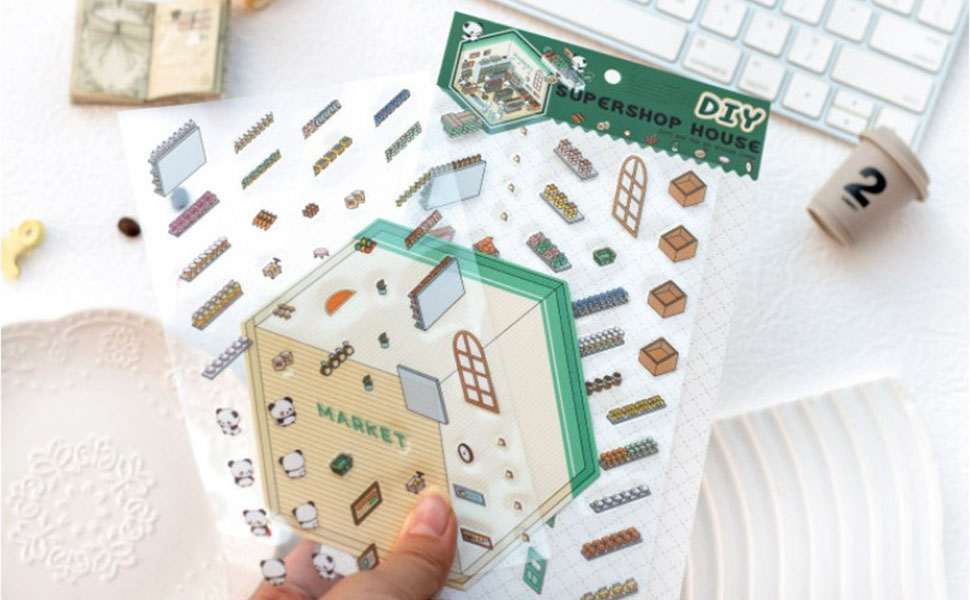 Isometric Sticker Book,Isometric Sticker Pack,Room Sticker