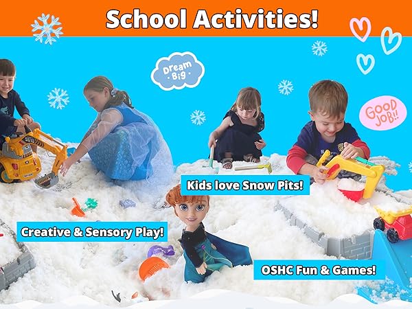 Bulk fake snow for school youth group games Instant Snow