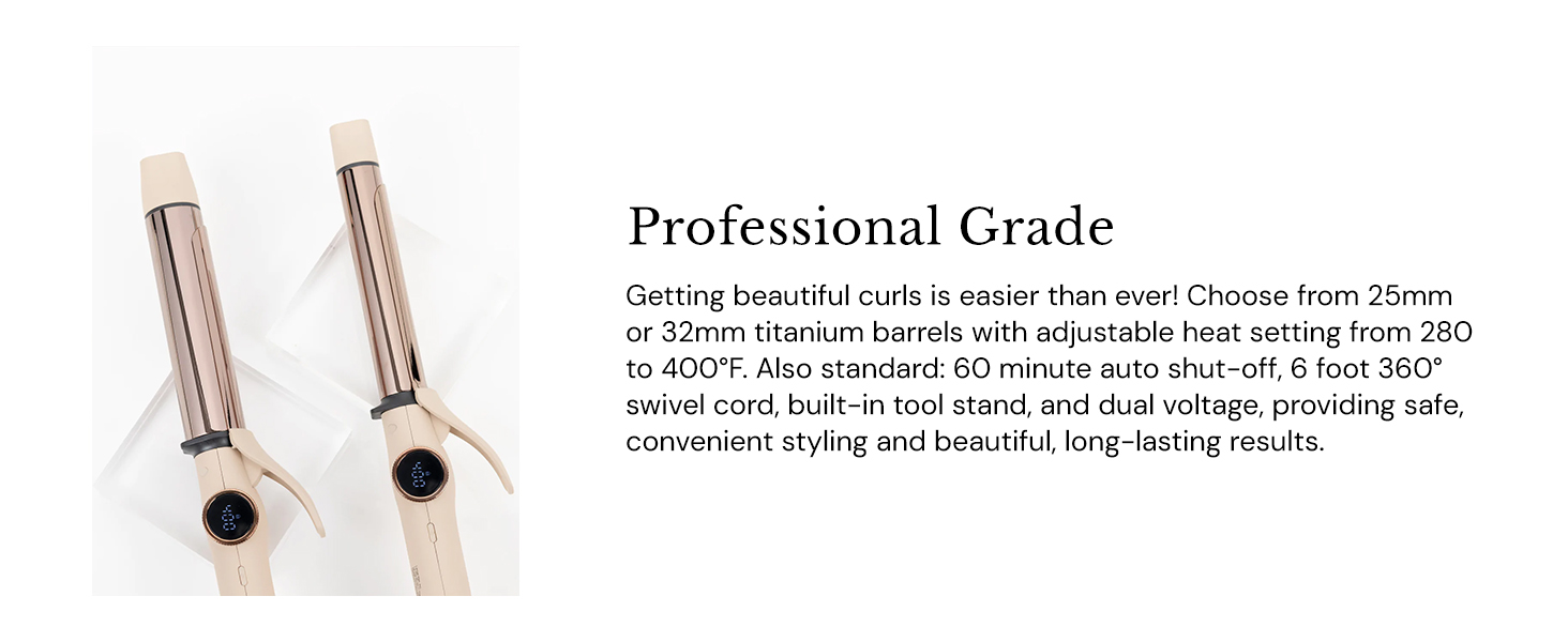 L'ANGE Titanium Curling Iron 1.25" Salon Styling Tool for