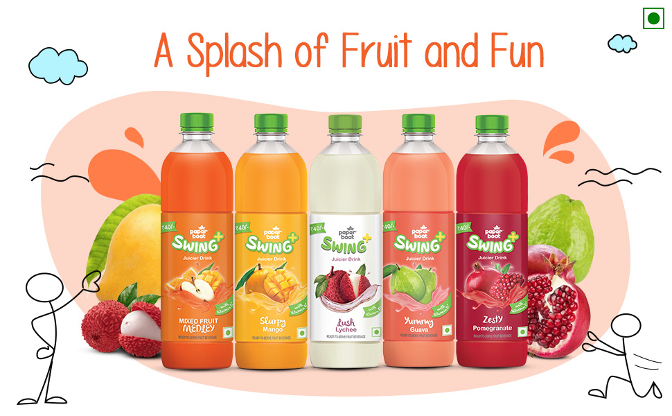 Paper Boat Swing Mixed Fruit Medley Juice, Enriched with Vitamin D, No