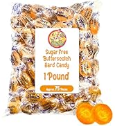 Sugar Free Butterscotch Candy - 1LB Bag of Individually Wrapped Sugar Free Butterscotch Buttons, ...