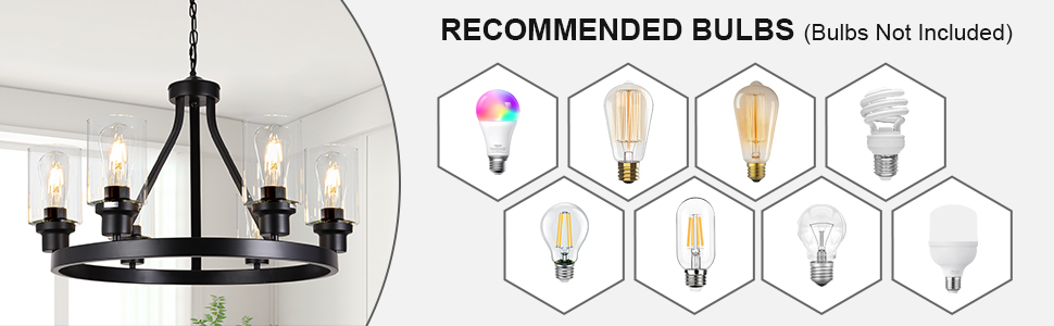 E26 bulbs chandelier