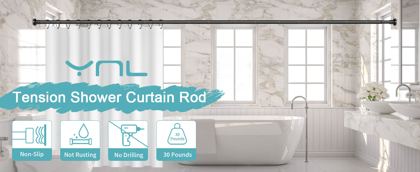 black shower curtain rod