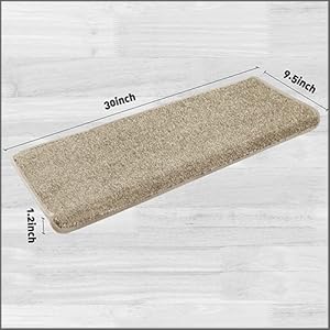 Cream Gray Bullnose Carpet Stair Treads