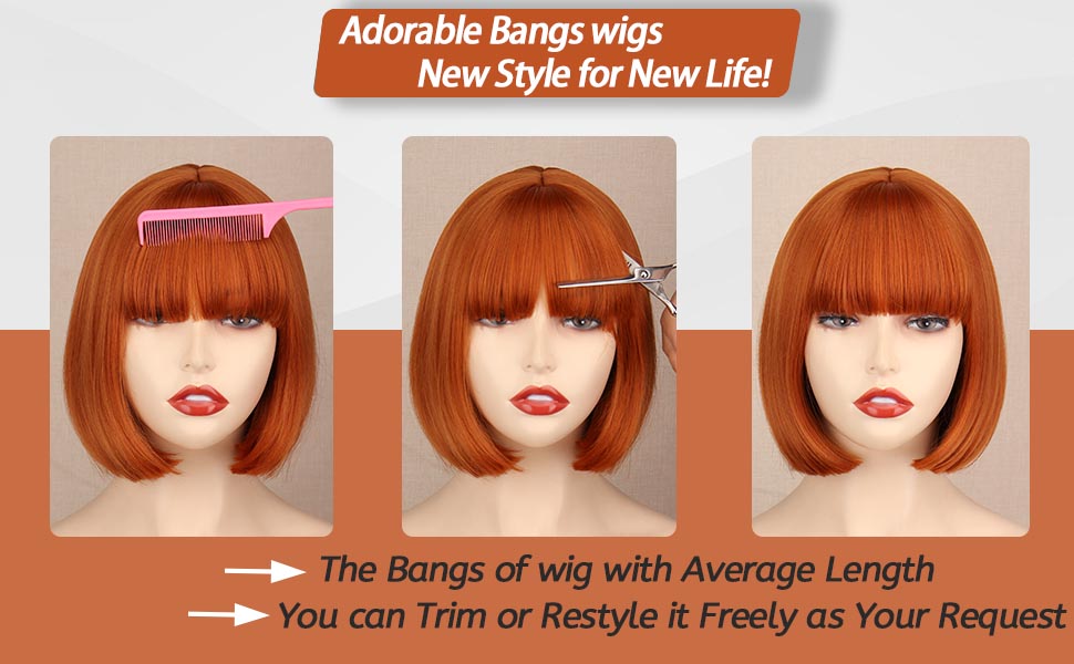 bob wig with bangs