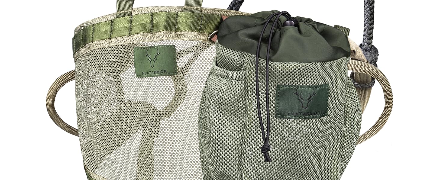 skiguard Saddle Bags Hunting Dump Pouch Mesh Dump Pouches with Drawstring Closure