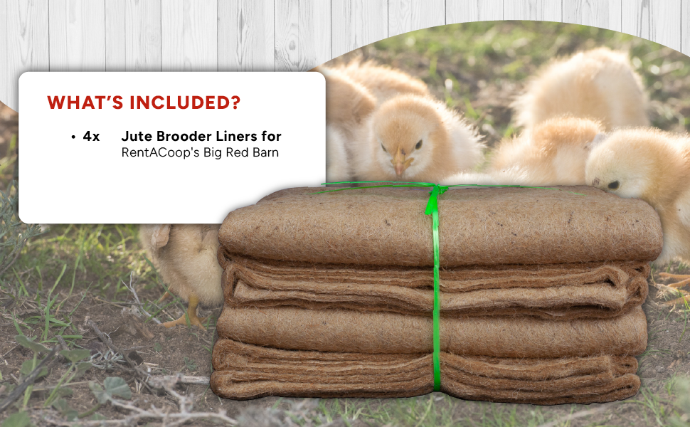 RentACoop Jute Brooder Liners for Big Red Barn Brooder (Pack of 4) Patio, Lawn