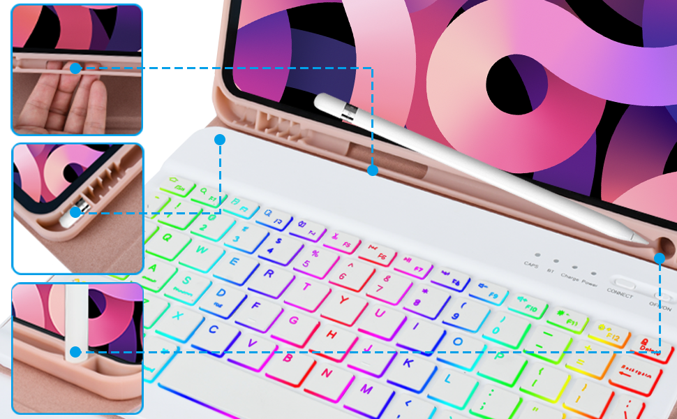 Pad Air 4th Generation Case with Keyboard,Keyboard Case for iPad 10.9 inch 2020 iPad Pro 11