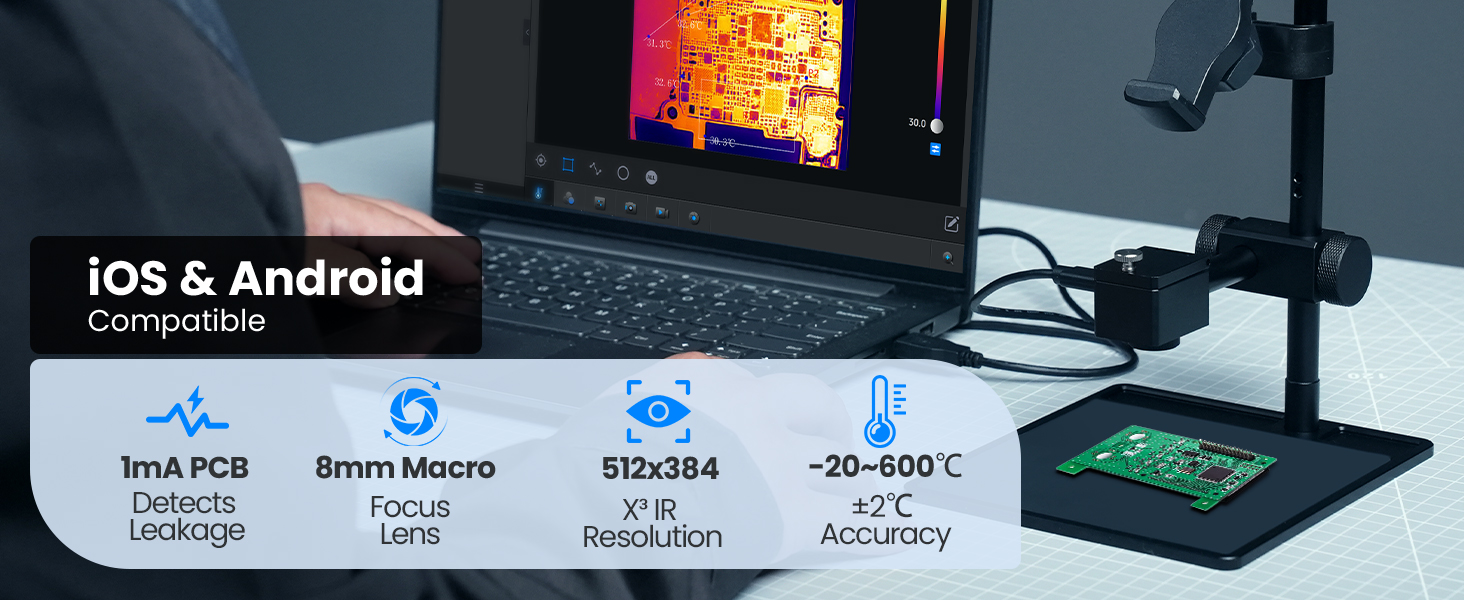 Thermal Camera for Android &amp; iOS, P3 Thermal Imaging Camera