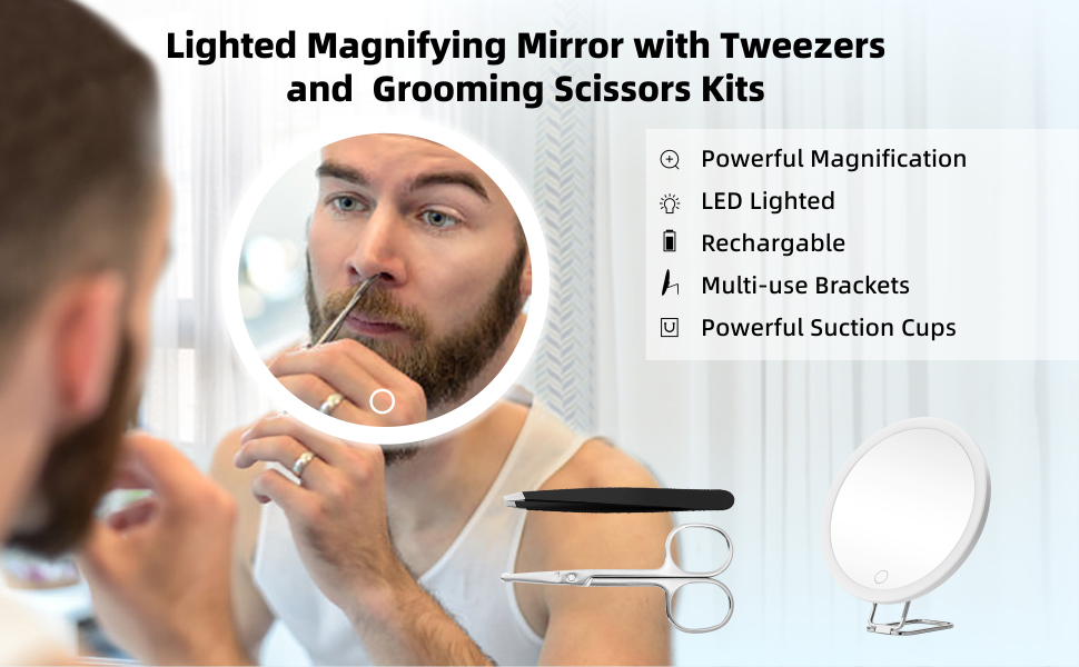 20X Magnifying Mirror with Light, Lighted Magnifying