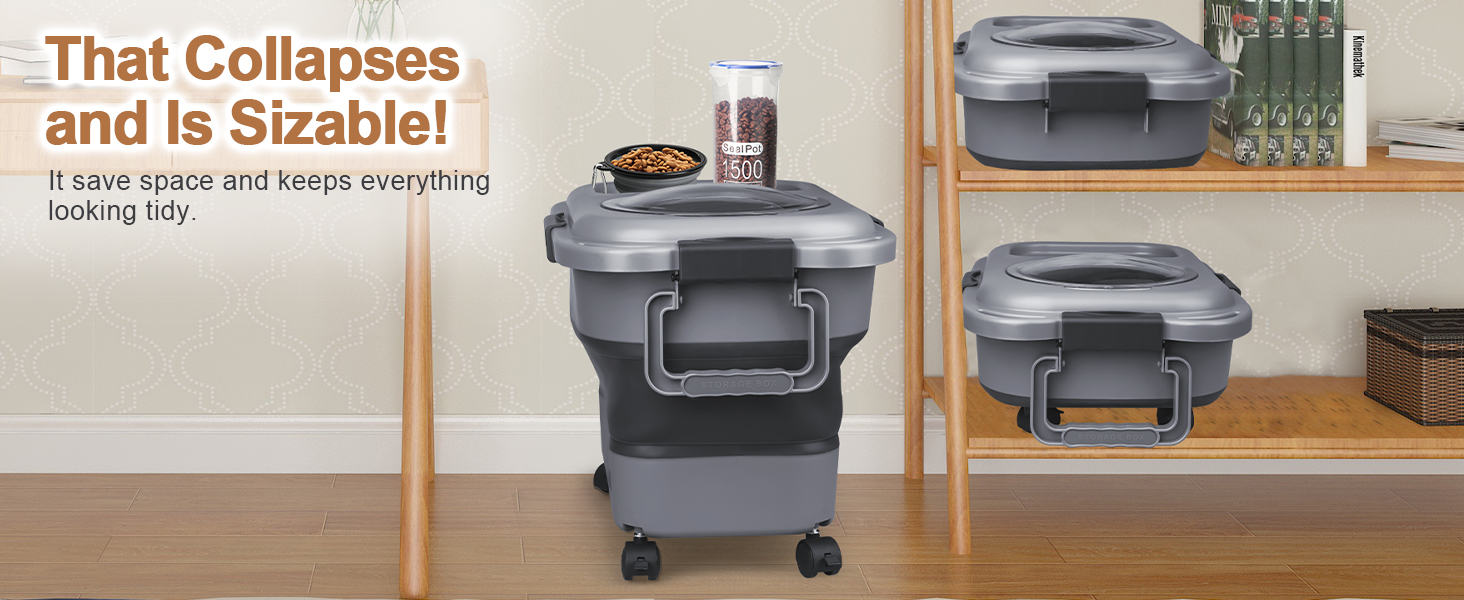 Collapsile Dog Food Container