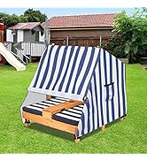 Sobana Kids Outdoor Chaise Lounge Cover for Wooden Double Chaise Lounge,Waterproof Patio Furnitur...