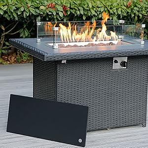 fire table outdoor patio wicker furniture