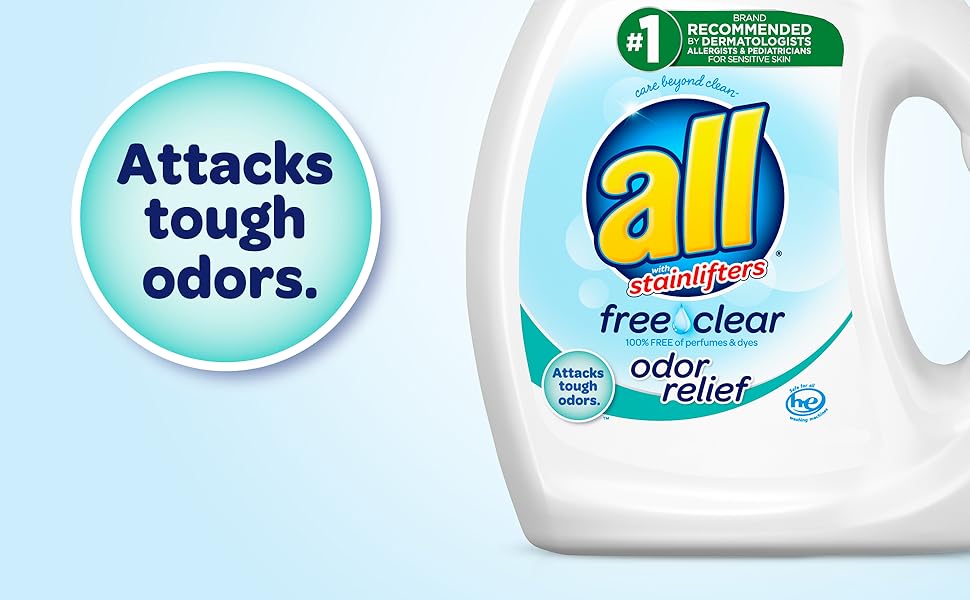 All Liquid Laundry Detergent, Free Clear with Odor Relief, 88 Fluid Ounces, 49 Loads Amazon.ca