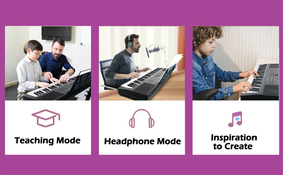 Fenbeli Piano Keyboard for Beginner, 61 Key Electric Keyboard Piano with Keyboard