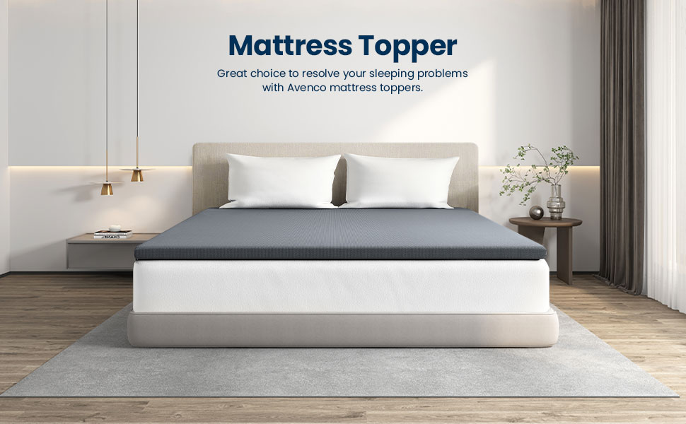 2 Inch Queen Mattress Topper, Avenco Queen Cooling Memory