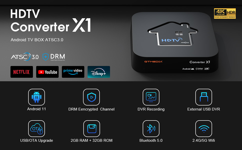 Amazon.com: GTMEDIA 4K Next-Gen ATSC3.0 TV Converter X1