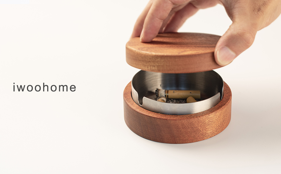 Amazon.co.jp: 灰皿 ふた付き おしゃれ 木製×ステンレス の機能