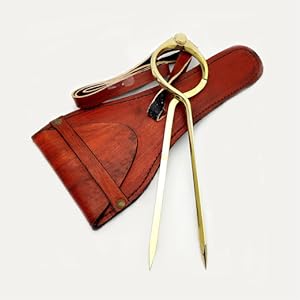 8” Long Divider Marine Navigation Compass with Handmade Leather case (8 inch Brass tip)