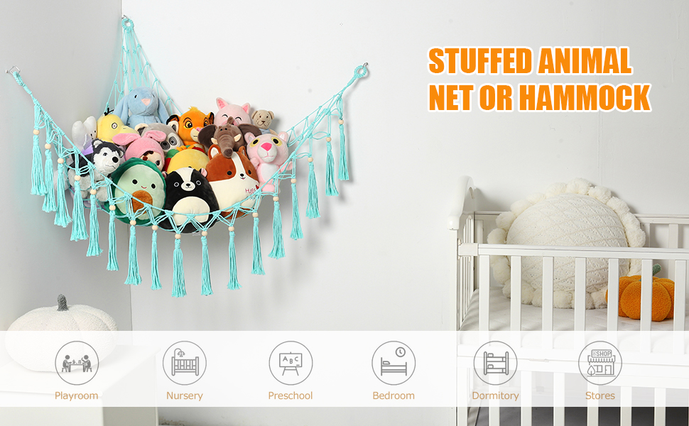 Toy Hammock For Stuffed Animals Storage Teddy Hammock Macrame Boho Teddy Bear Storage Hammock