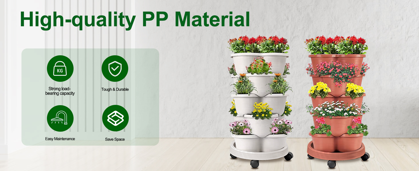5 Tier Vertical Garden Strawberry Stackable Planters