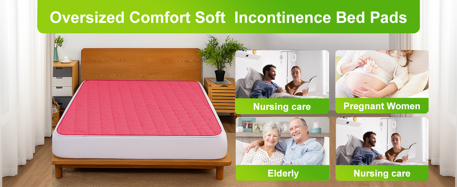 ADBENI HOME Washable Waterproof Incontinence Underpad | Quilted Cotton Sheet