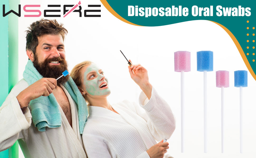 WSERE 200 PCS Oral Swabs Disposable Mouth Swabs, Professional Dental