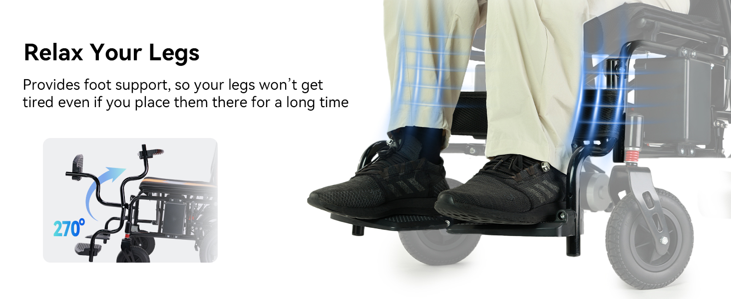 19 In Wider Seatelectric Wheelchairs For Adults - Foot Support Relax Your Legs