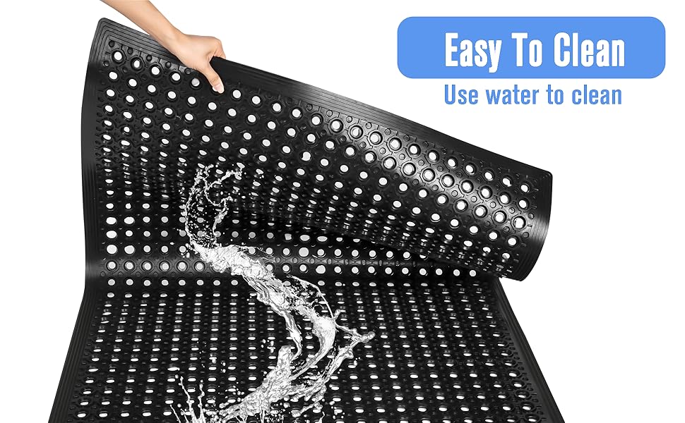 Anti Fatigue Mat, 36"x60" Rubber Floor Mat, NonSlip Rubber