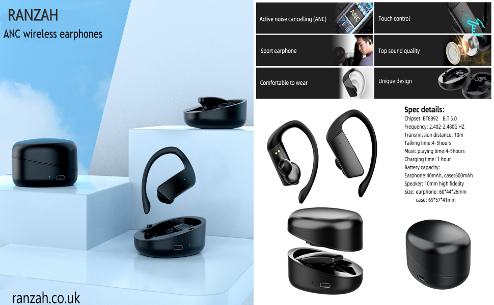Ranzah Anc Wireless earphones
