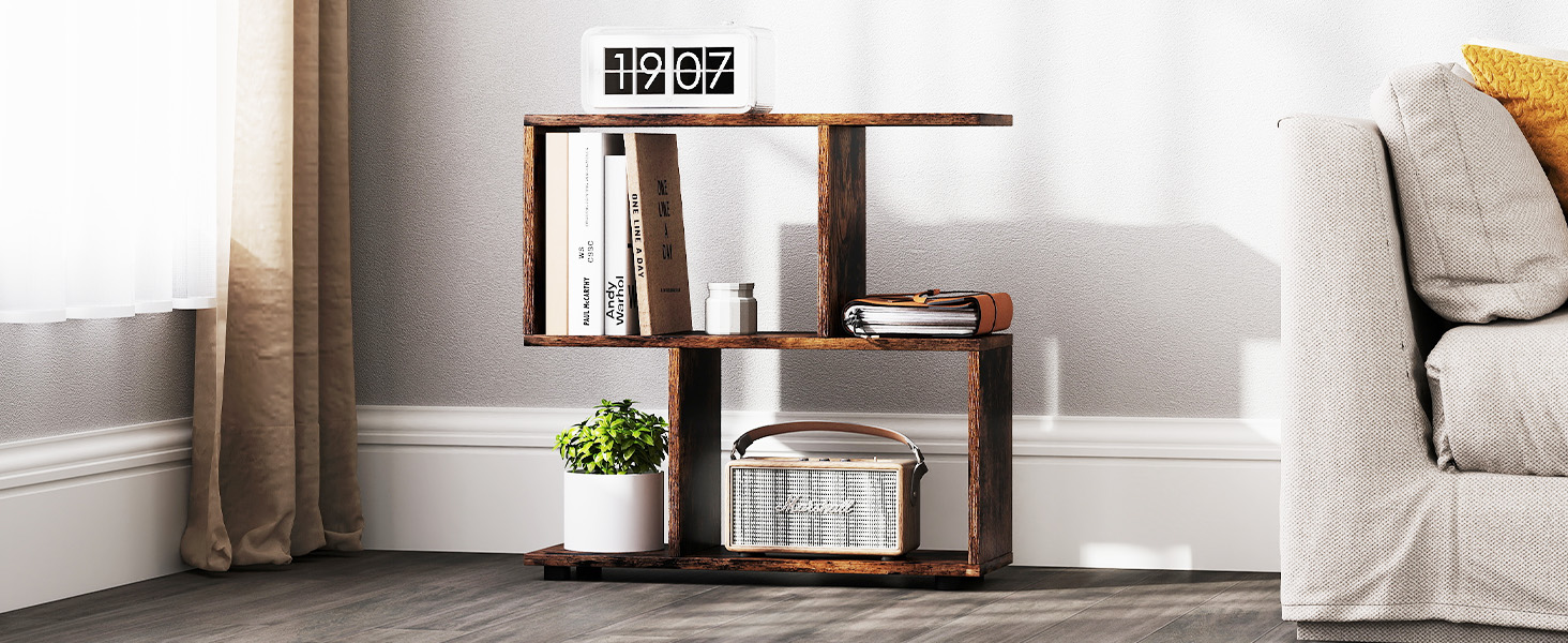 S Shaped Open Bookcase