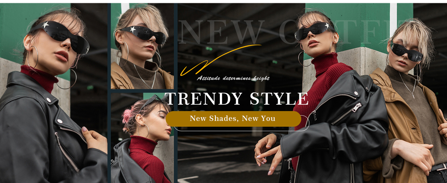 Y2k Sunglasses for Women Men Shield Wrap Around Fashion Sunglasses Trendy Oversized Sunglasses