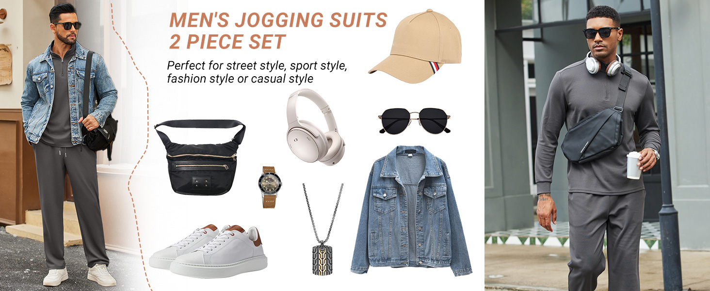 men's track suits 2-piece set