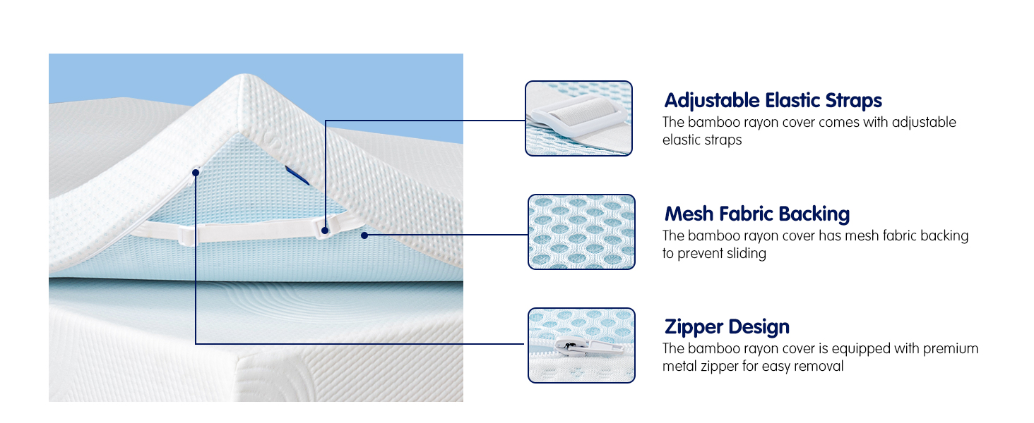 Subrtex 3 Inch GelInfused Memory Foam Mattress Topper High