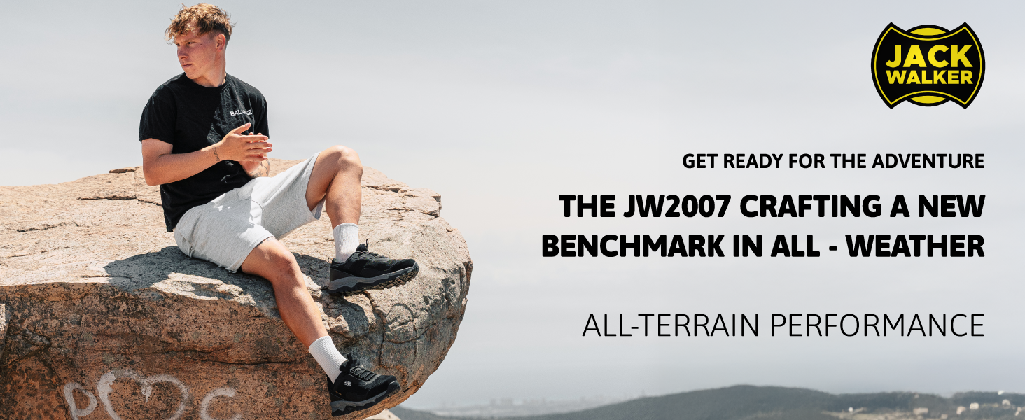 Text reads: 'THE NX2007 CRAFTING A NEW BENCHMARK IN ALL-WEATHER' and 'ALL-TERRAIN PERFORMANCE'. Includes JACK logo. Shows outdoor scene with camera gear.