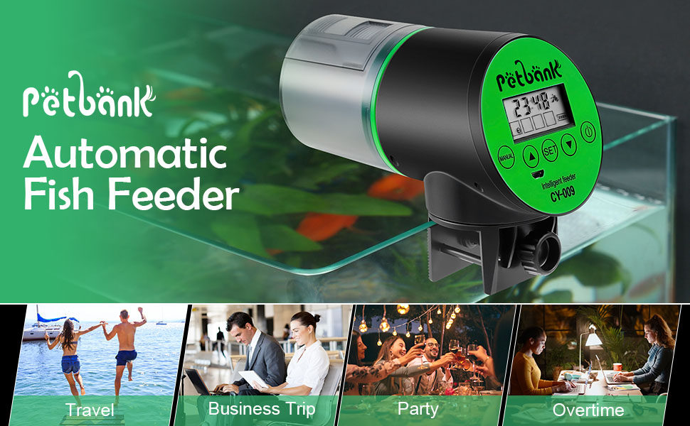 Petbank Automatic Fish Feeder Rechargeable Timer Auto Fish Feeder