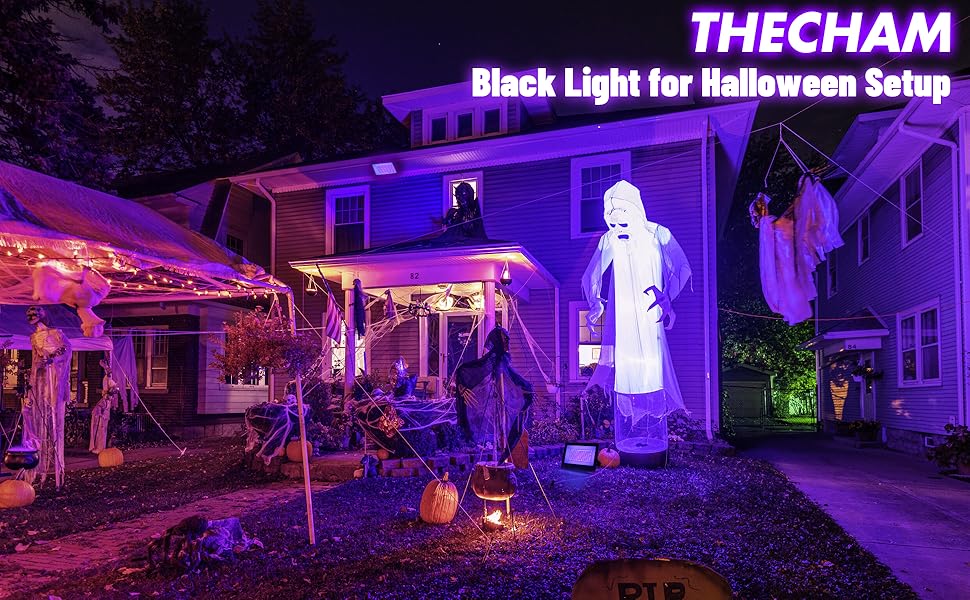 THECHAM 2 Pack 150W LED Black Lights con 10ft Cord, Waterproof