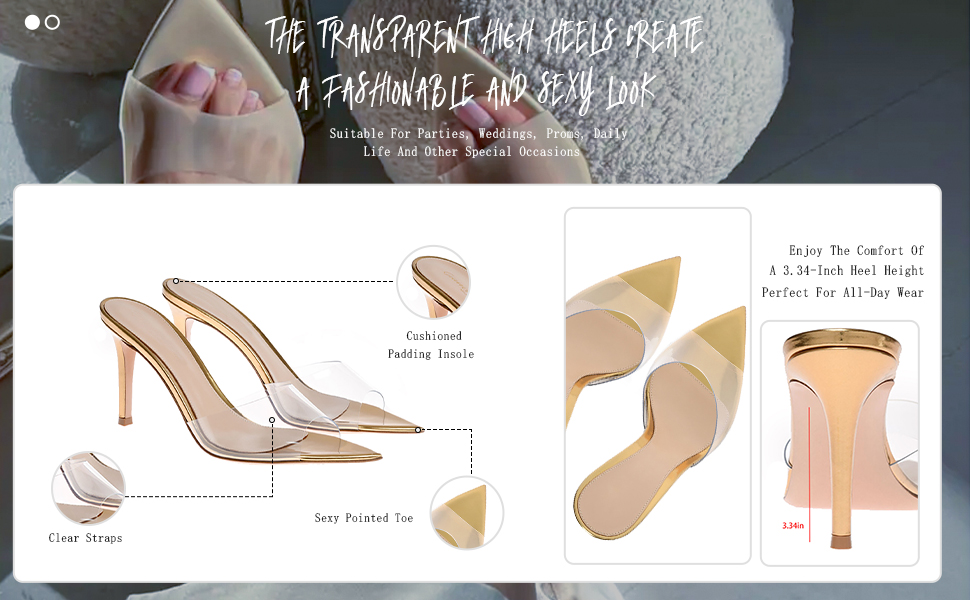 Transparent Stiletto Mules 