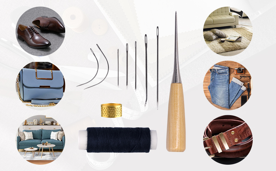 Leather Sewing Needles 10 Pieces Leather Sewing Kit Leather Craft Hand