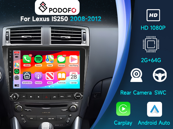 レクサス IS GSE20Androidナビ テスラナビ CarPlay 変換込み レクサス IS GSE20 Android ディスプレイオーディオ