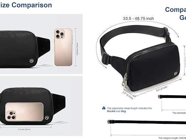 Amazon.com | Pander Belt Bag Large 2L, Nylon Fanny Pack