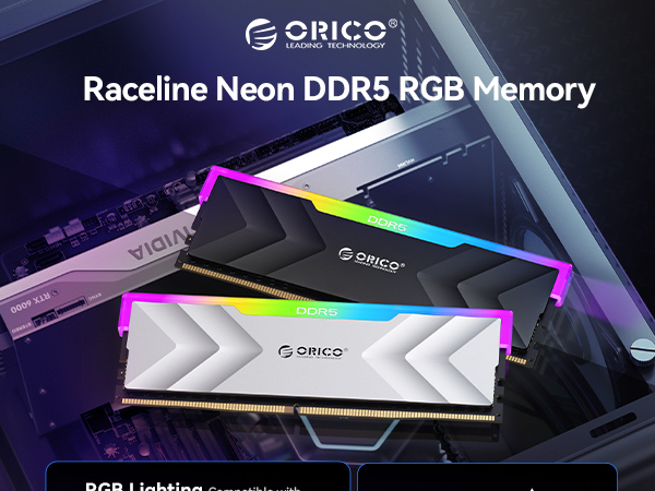 ORICO Raceline Neon DDR5 RGB RAM 32GB (2x16GB) 6000MHz CL30