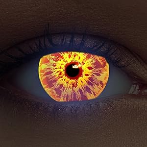 Yellow colored uv light blacklight contact lenses contacts without power the purge costume halloween