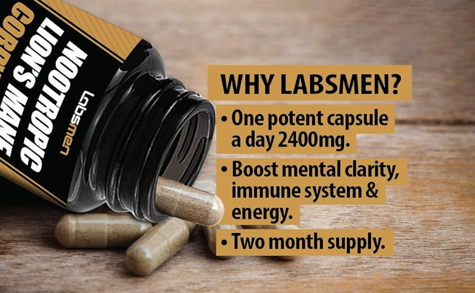 Why LABSMEN? One potent capsule a day 2400mg. Boost mental clarity, immune system & energy. 