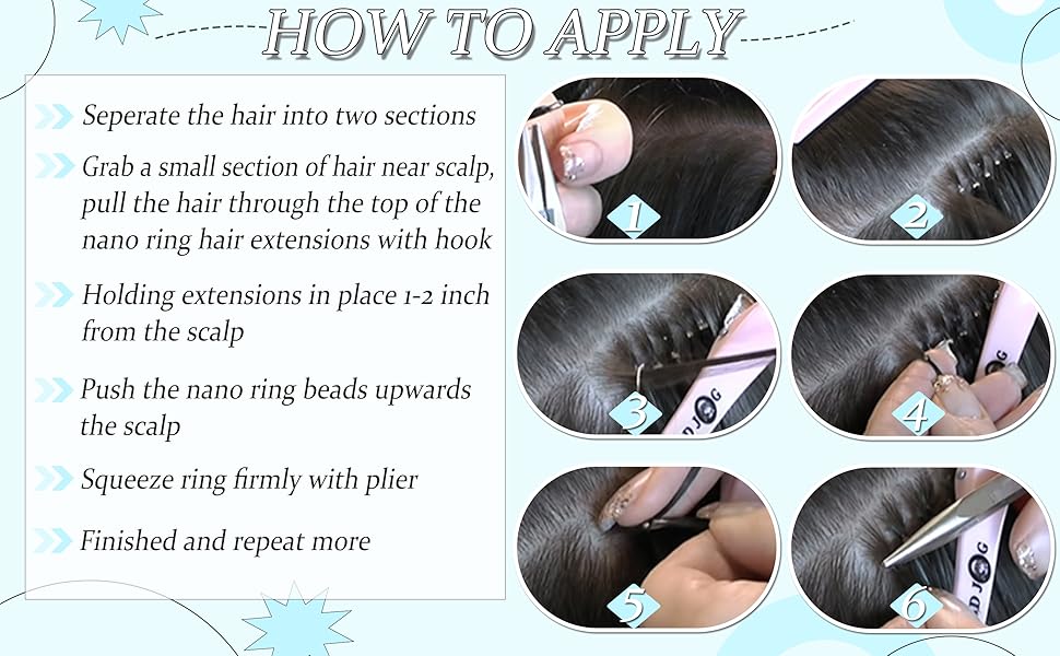 SEGO Nano Ring Hair Extensions Human Hair Balayage Nano Beads Prebonded Seamless