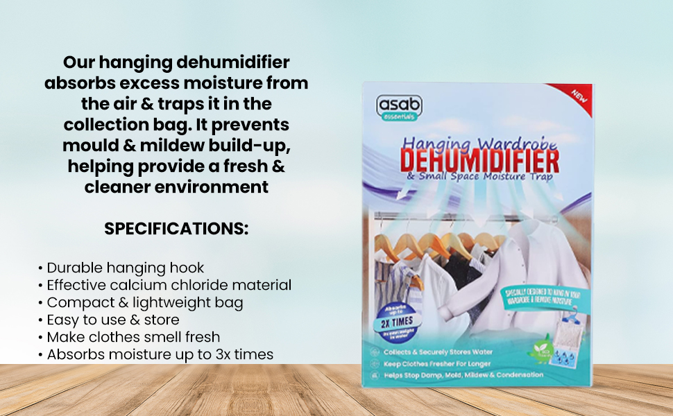 Eco Whiff Super Absorbent Wardrobe Dehumidifier Hanging Bags Pack Of 8 U2013 Moisture Absorber To Stop Damp, Mould, Mildew & Condensation | Premium Damp