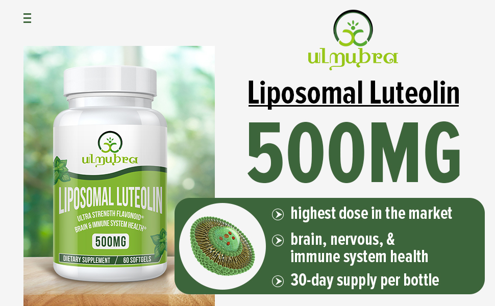 Ulmubra Liposomal Luteolin 500MG, Maximum Absorption