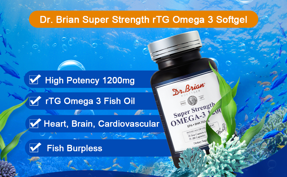 Dr.Brian Fish Oil Supplement, High Absorption rTG Omega 3
