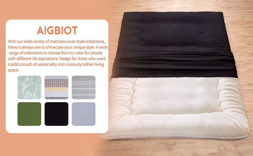 Aigbiot Futon Cover for Japanese Futon Floor Mattress with