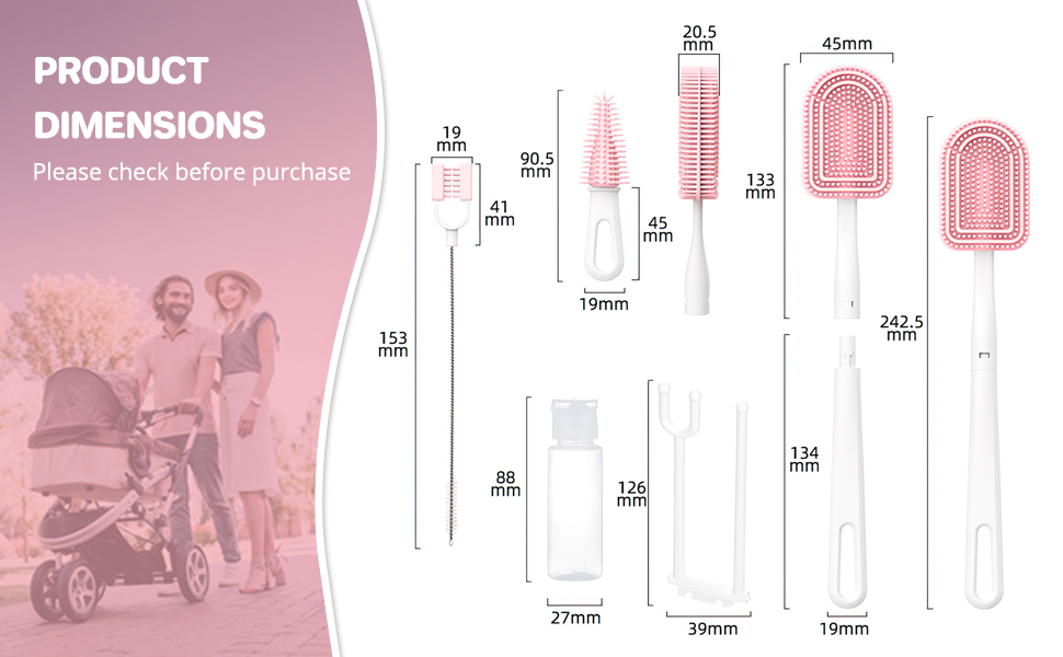 Travel Baby Bottle Brush Cleaning Kit
